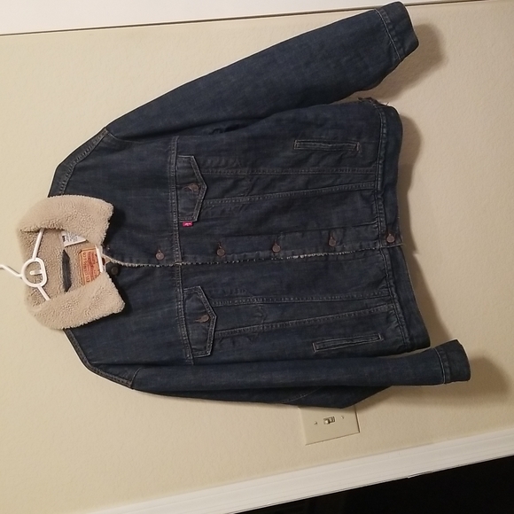 Levi's Dark Wash Denim Blue Jacket Sz XL - Picture 1 of 5